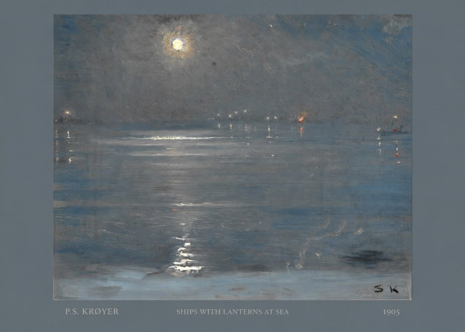 P.S. Krøyer Ships with Lanterns at Sea No6 - Póster