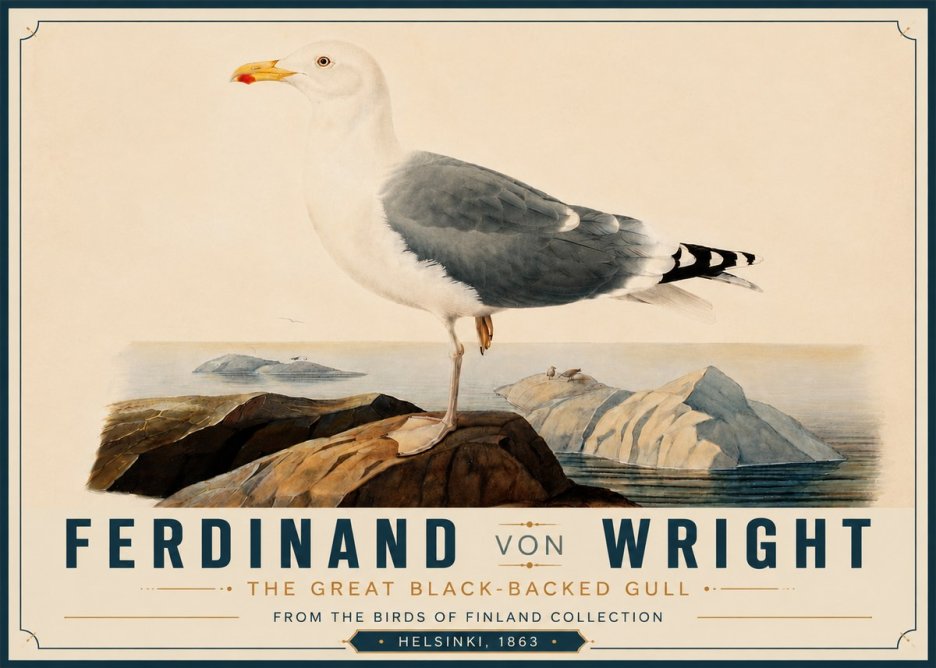 Ferdinand von Wright The Great Black-backed Gull No5 - Póster