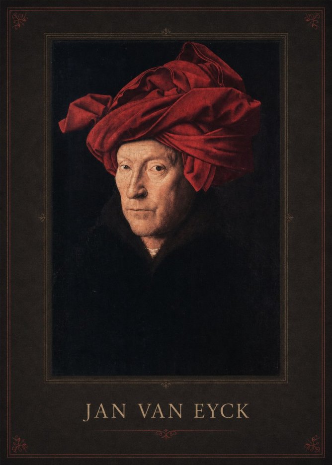 Jan van Eyck Portrait of a Man in a Turban No1 - Póster