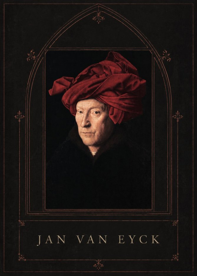 Jan van Eyck Portrait of a Man in a Turban No3 - Póster