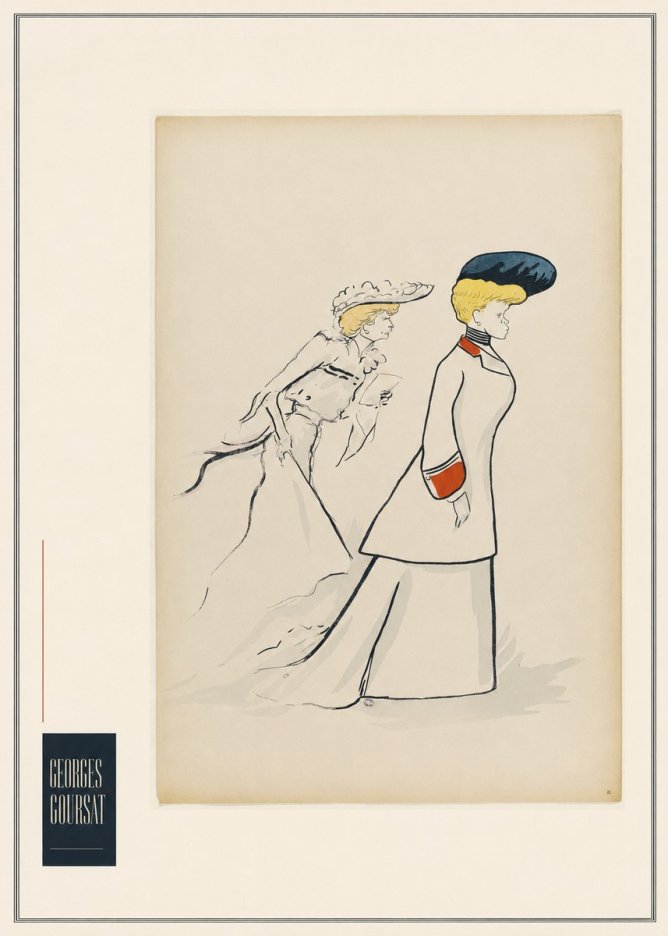 Georges Goursat Elegant Promenade No5 - Póster