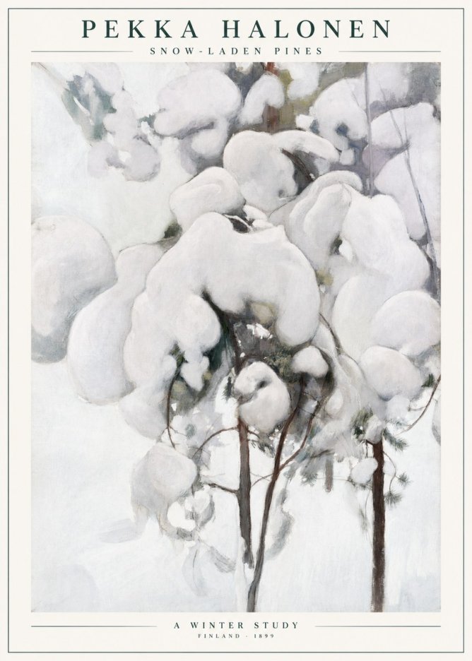 Pekka Halonen Snow-laden Pines No1 - Póster