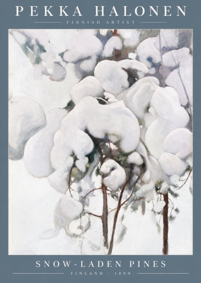 Pekka Halonen Snow-laden Pines No3 - Póster
