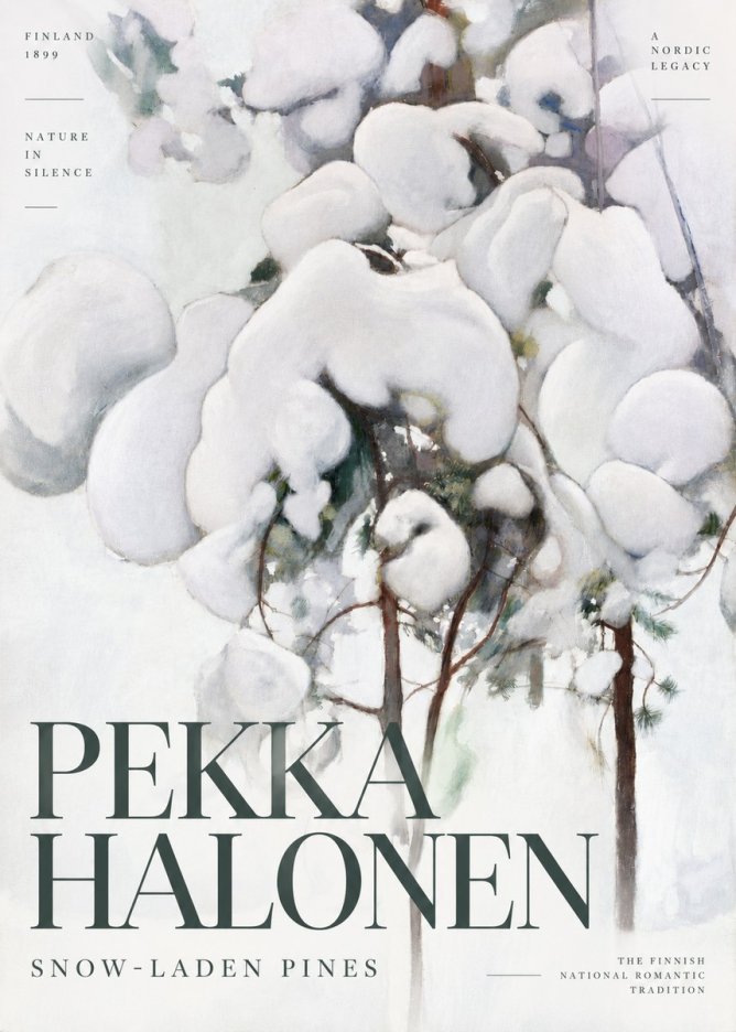 Pekka Halonen Snow-laden Pines No6 - Póster