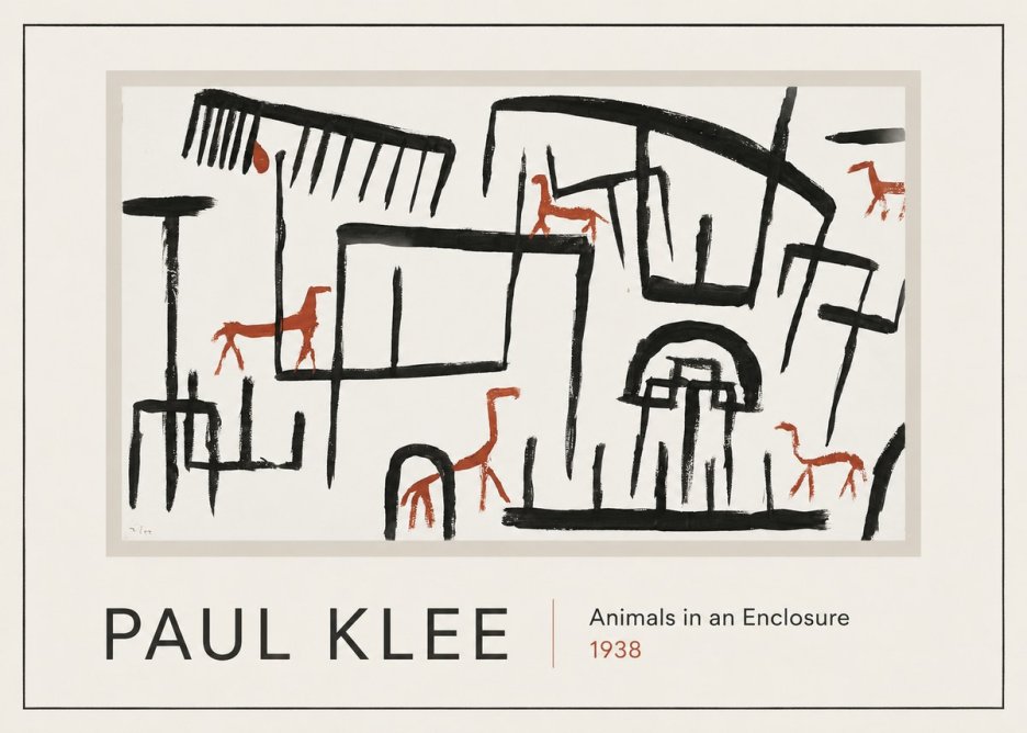 Paul Klee Animals in an Enclosure No1 - Póster