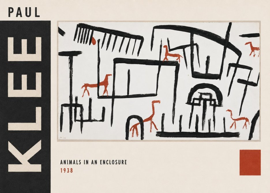 Paul Klee Animals in an Enclosure No3 - Póster