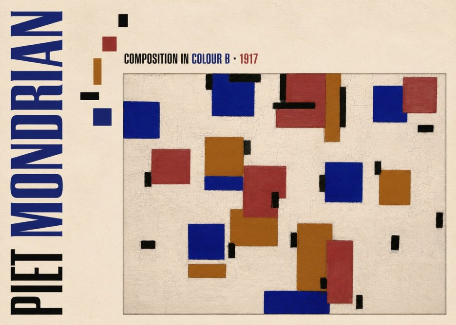 Piet Mondrian Composition in Colour B No6 - Póster