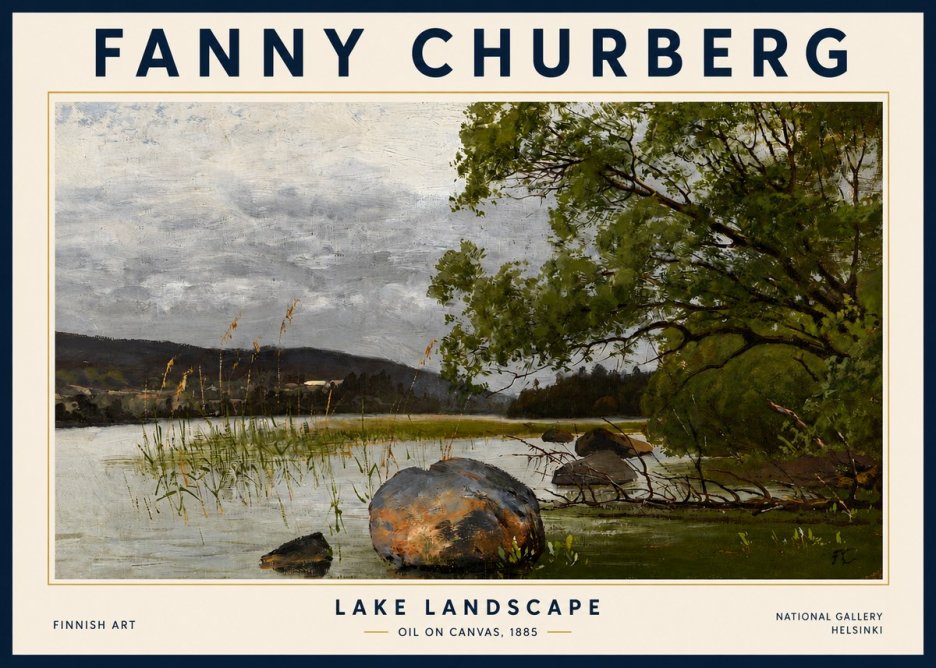 Fanny Churberg Lake Landscape No3 - Póster