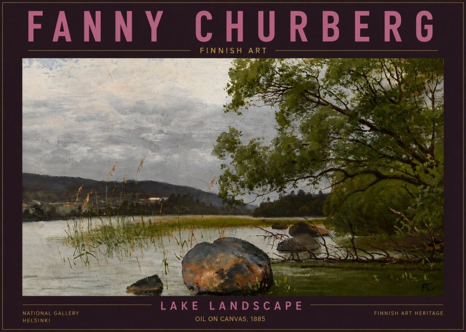 Fanny Churberg Lake Landscape No5 - Póster