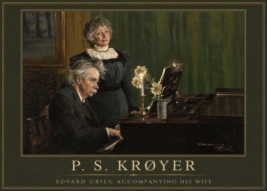 P.S. Krøyer Edvard Grieg Accompanying His Wife No1 - Póster