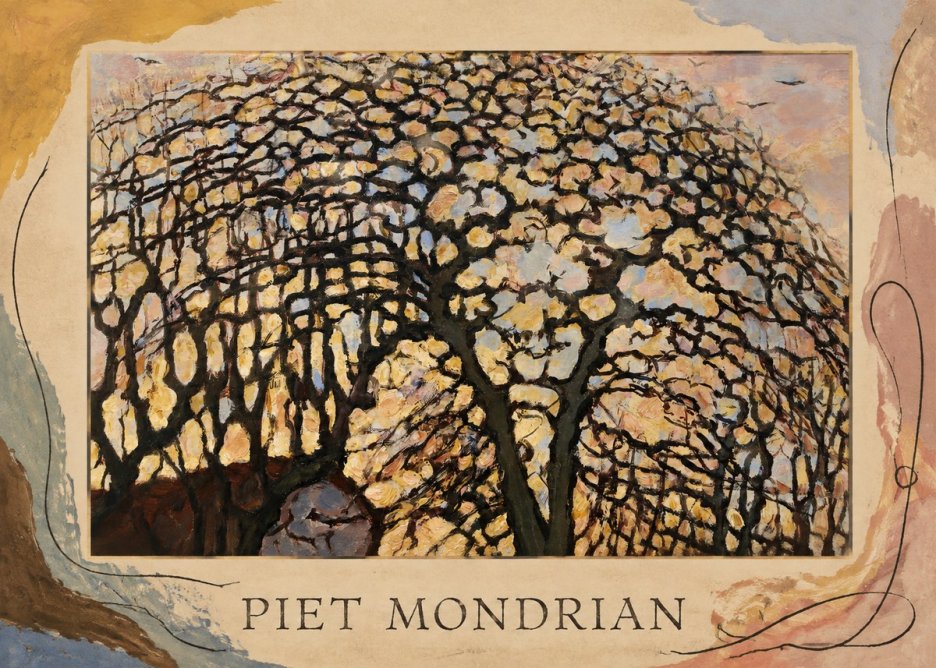 Piet Mondrian Avond (Evening); the Red Tree No5 - Póster