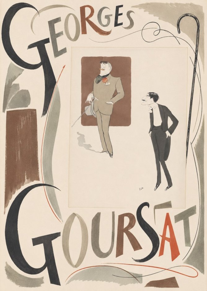 Georges Goursat Two Stylish Gentlemen No5 - Póster