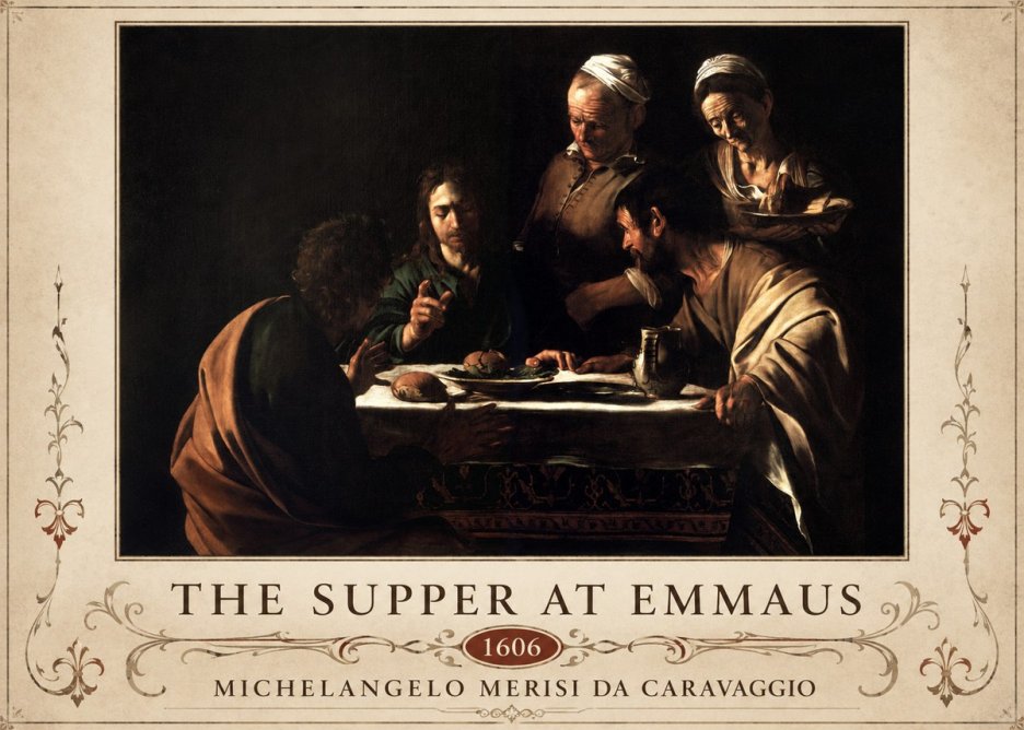 Michelangelo Merisi da Caravaggio The Supper at Emmaus II No6 - Póster