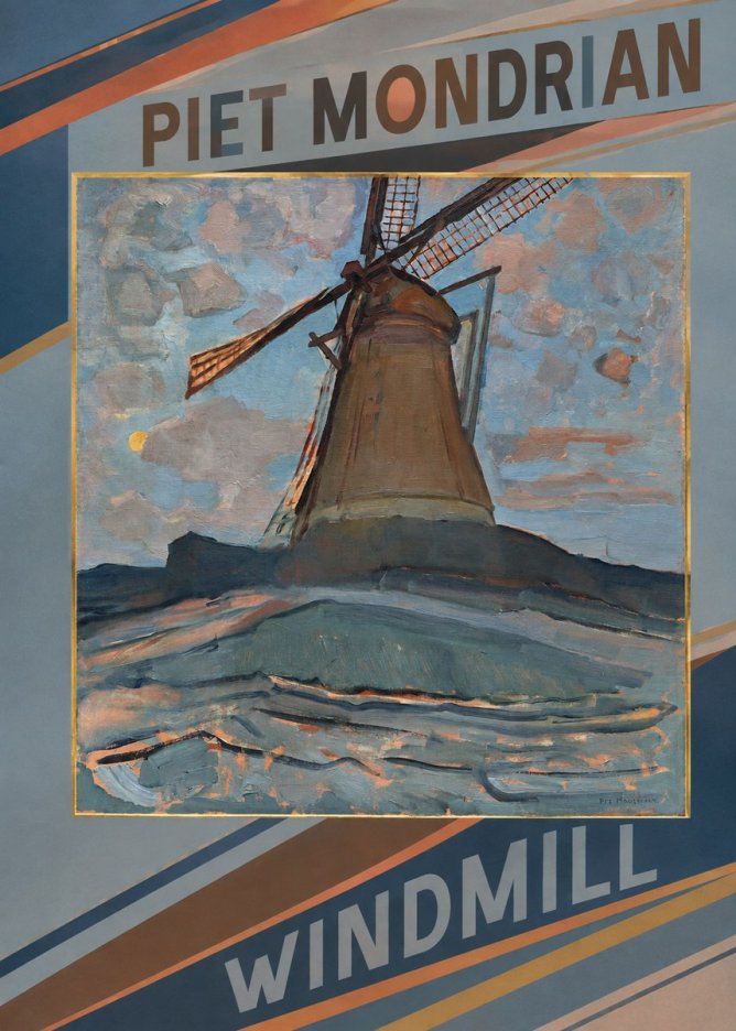 Piet Mondrian Windmill No3 - Póster