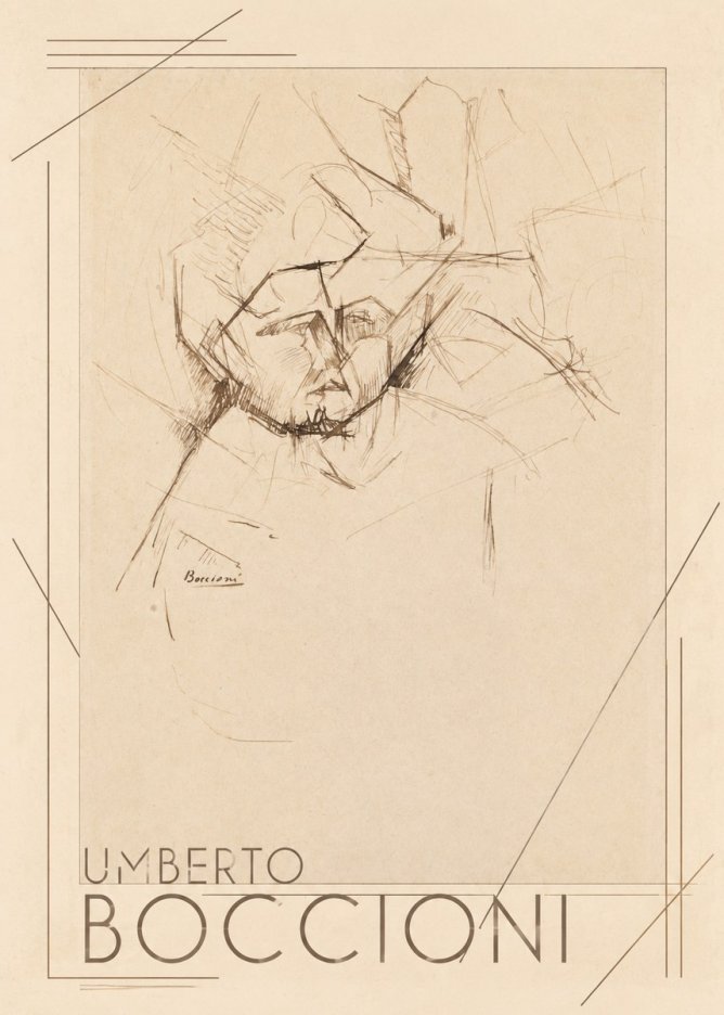 Umberto Boccioni Head Study No1 - Póster