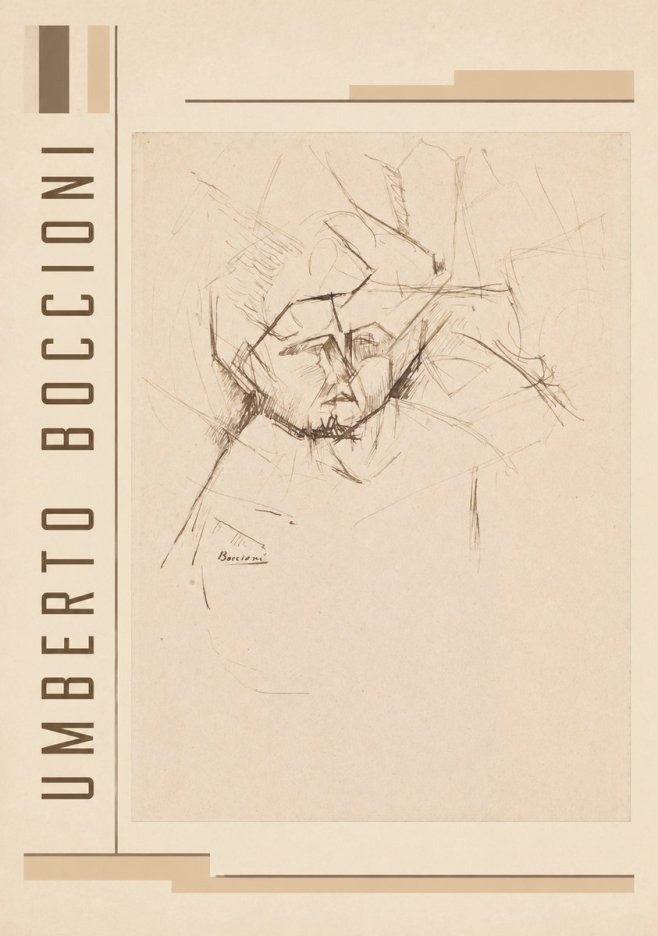 Umberto Boccioni Head Study No2 - Póster