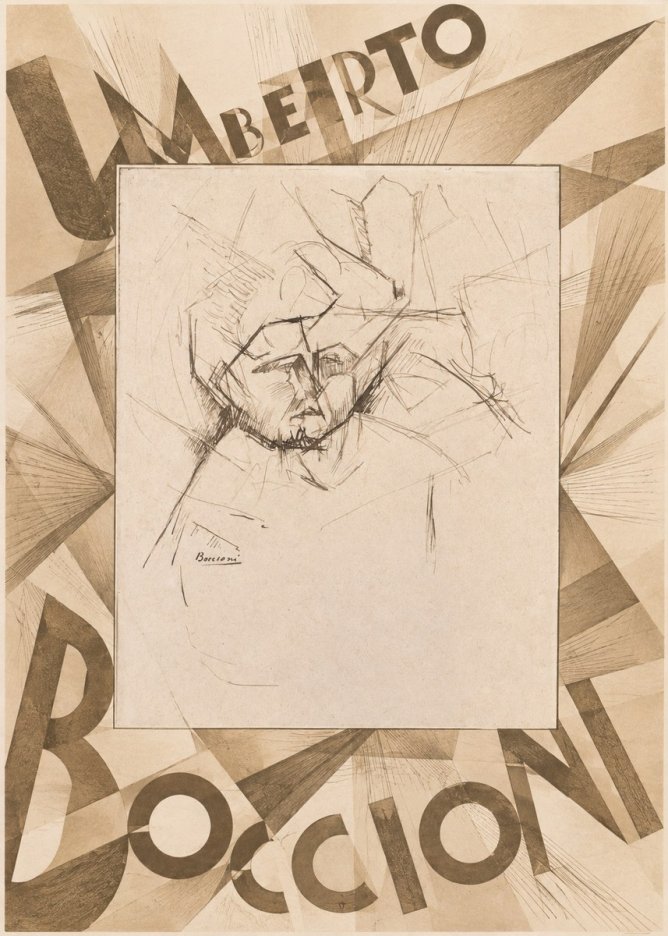 Umberto Boccioni Head Study No5 - Póster