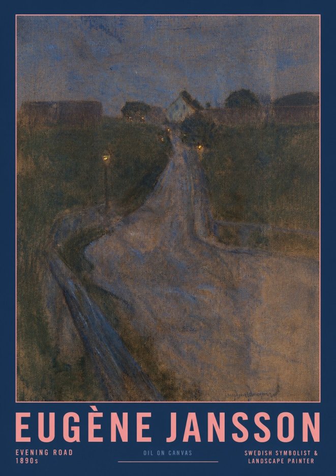 Eugène Jansson Evening Road No2 - Póster