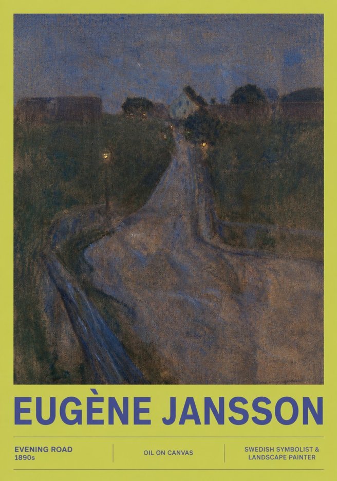 Eugène Jansson Evening Road No3 - Póster
