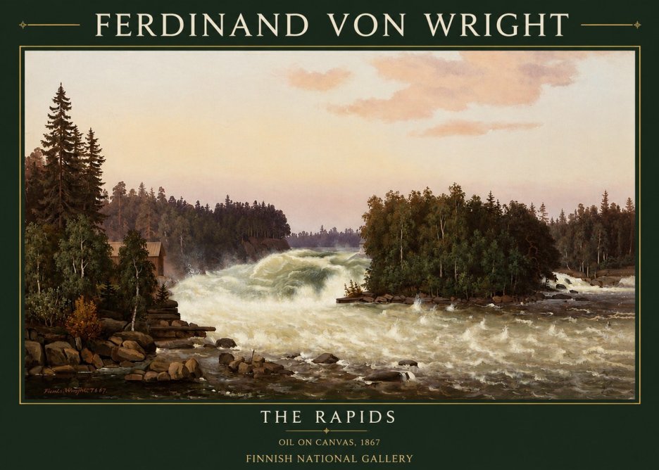 Ferdinand von Wright The Rapids No3 - Póster
