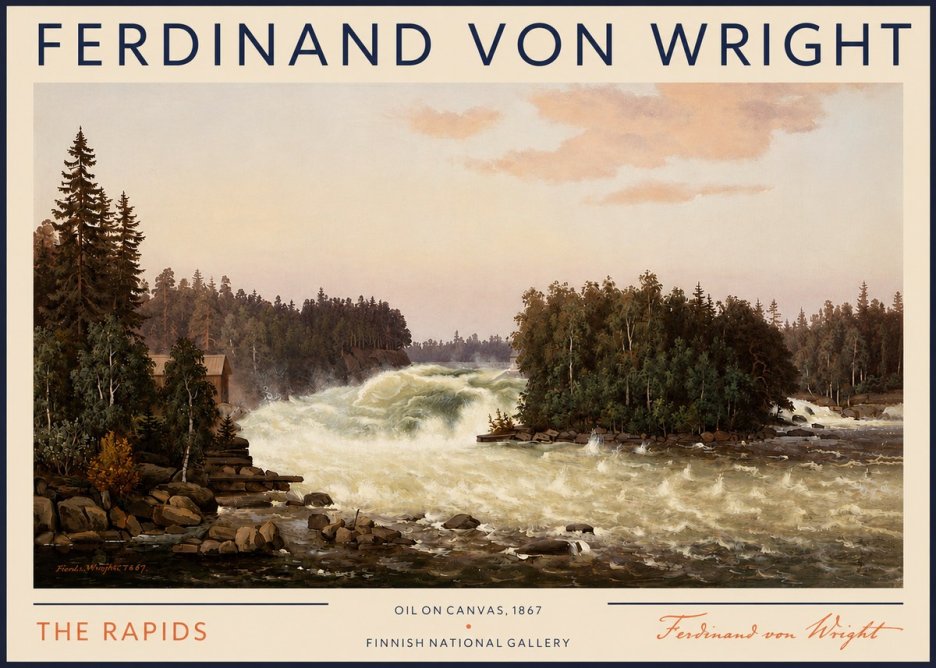 Ferdinand von Wright The Rapids No4 - Póster