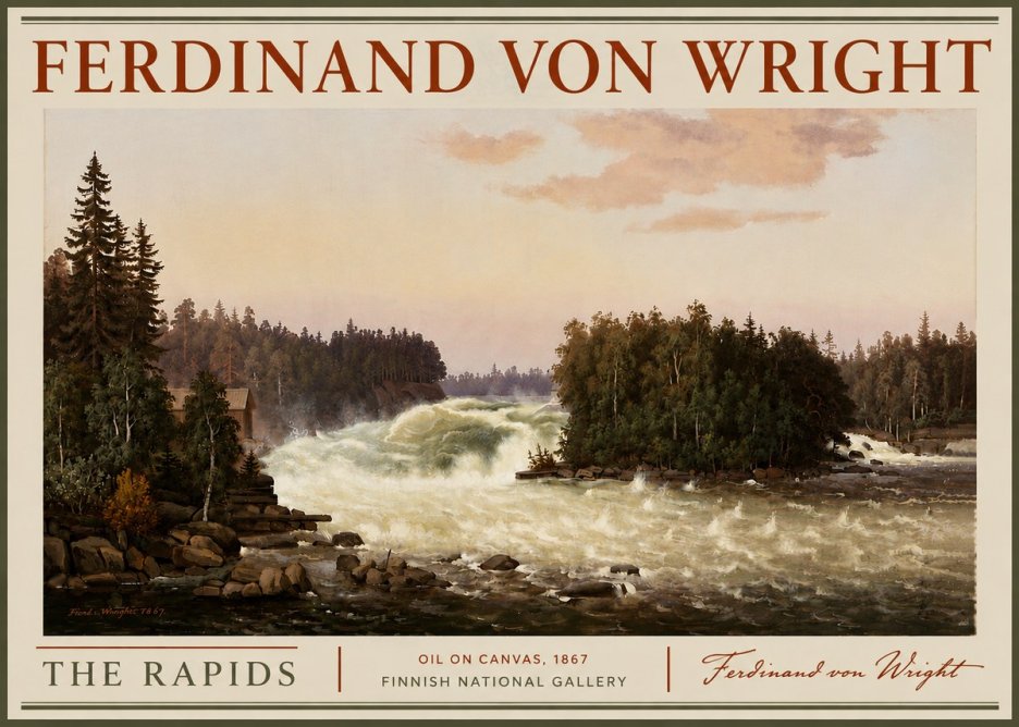 Ferdinand von Wright The Rapids No6 - Póster