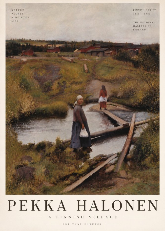 Pekka Halonen A Finnish Village No6 - Póster