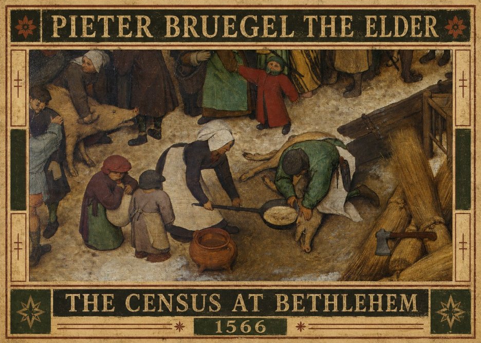 Pieter Bruegel The Census at Bethlehem VI No6 - Póster
