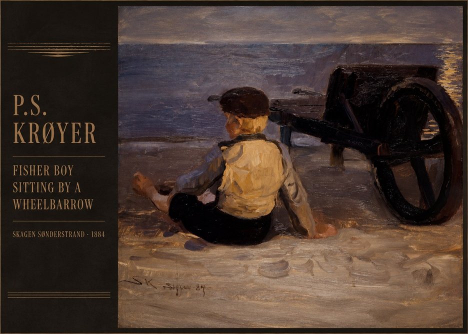 P.S. Krøyer Fisher Boy Sitting by a Wheelbarrow No2 - Póster