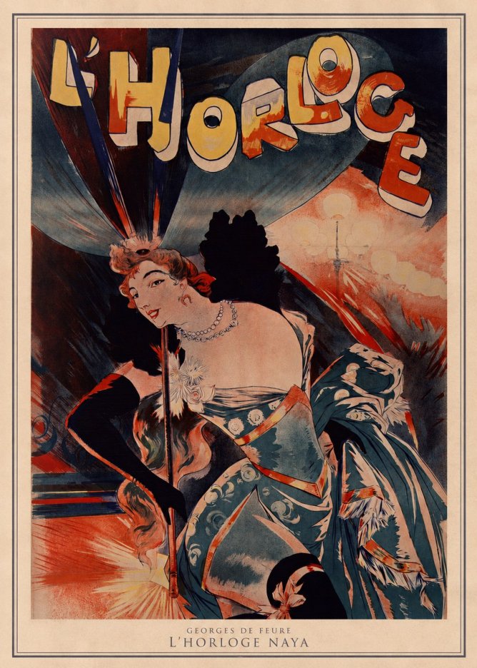 Georges de Feure L'horloge Naya No3 - Póster