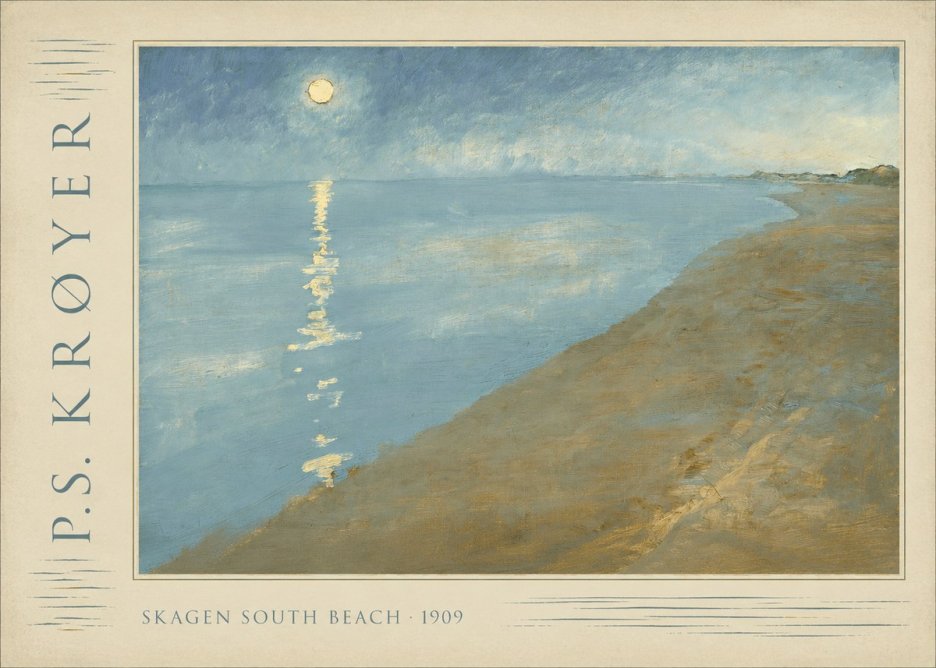 P.S. Krøyer Skagen South Beach · 1909 No2 - Póster