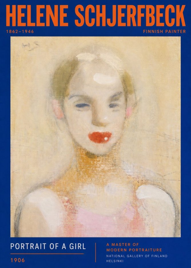 Helene Schjerfbeck Portrait of a Girl No3 - Póster