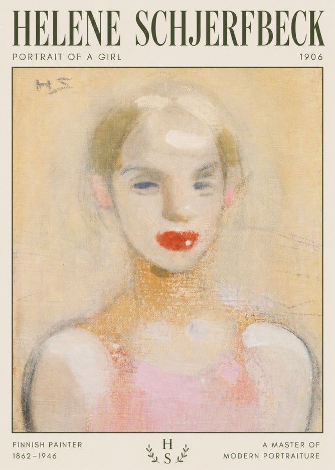 Helene Schjerfbeck Portrait of a Girl No4 - Póster