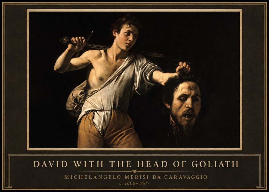 Michelangelo Merisi da Caravaggio David with the Head of Goliath V No1 - Póster