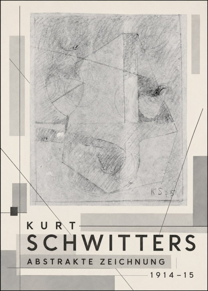 Kurt Schwitters Abstrakte Zeichnung No3 - Póster