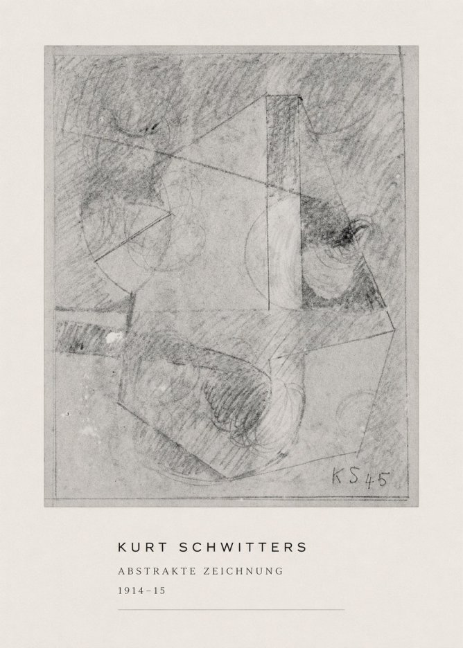 Kurt Schwitters Abstrakte Zeichnung No4 - Póster
