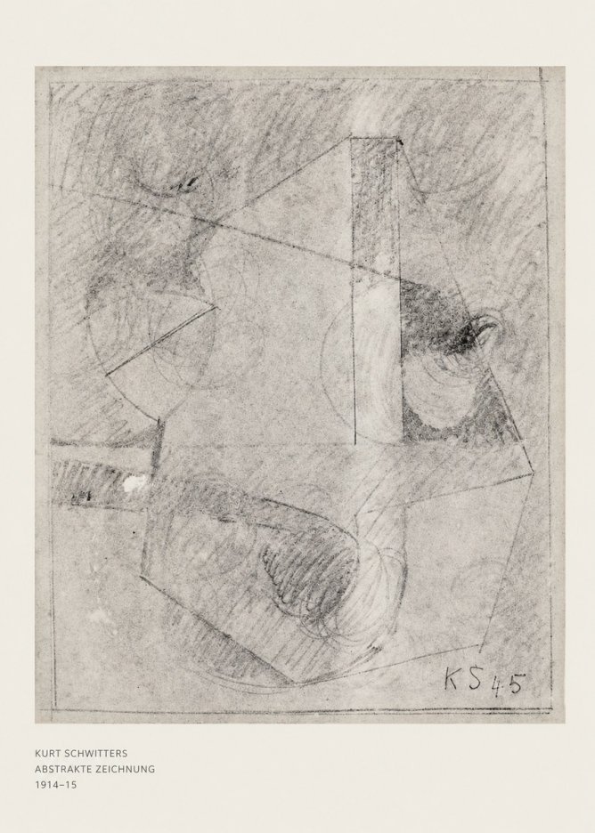 Kurt Schwitters Abstrakte Zeichnung No6 - Póster