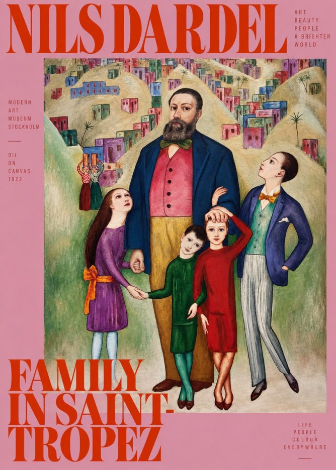 Nils Dardel Family in Saint-tropez No2 - Póster