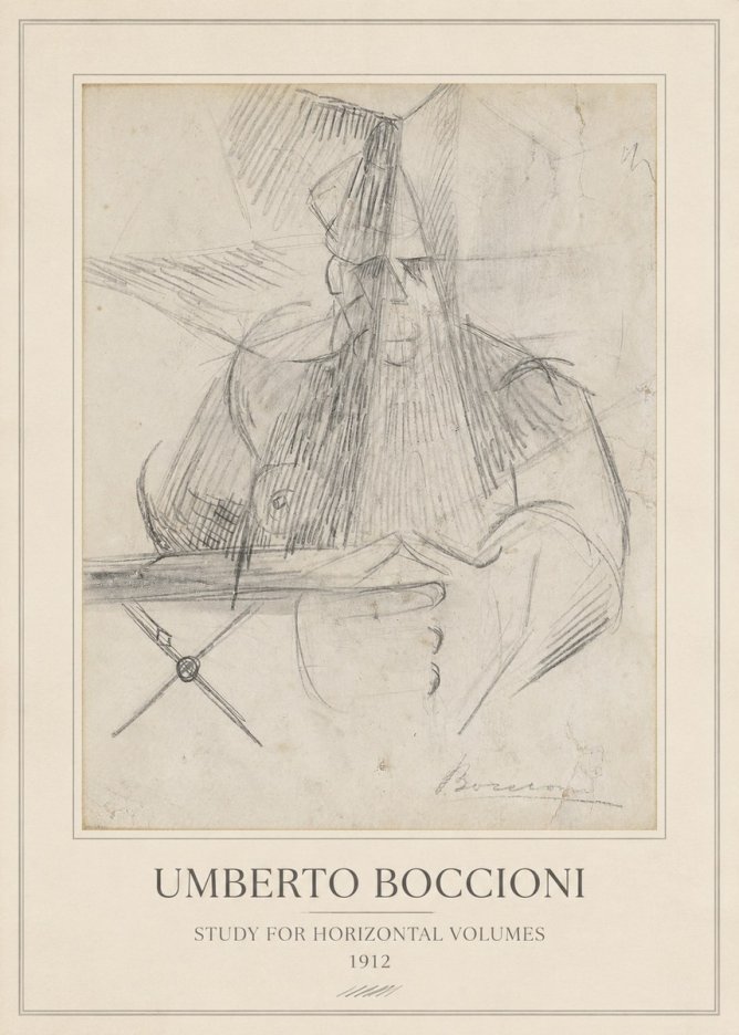 Umberto Boccioni Study for Horizontal Volumes No3 - Póster