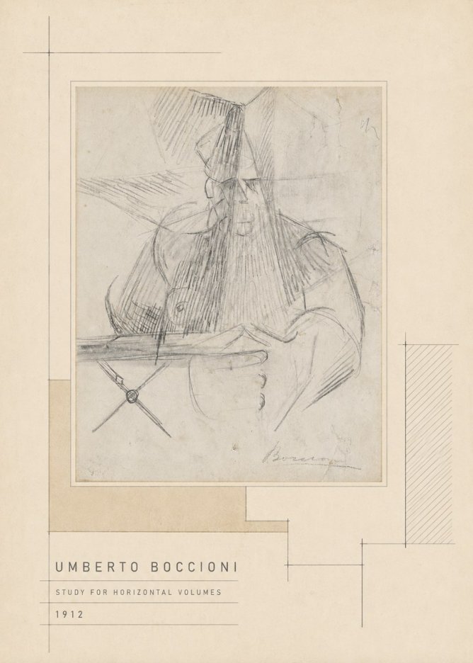 Umberto Boccioni Study for Horizontal Volumes No5 - Póster