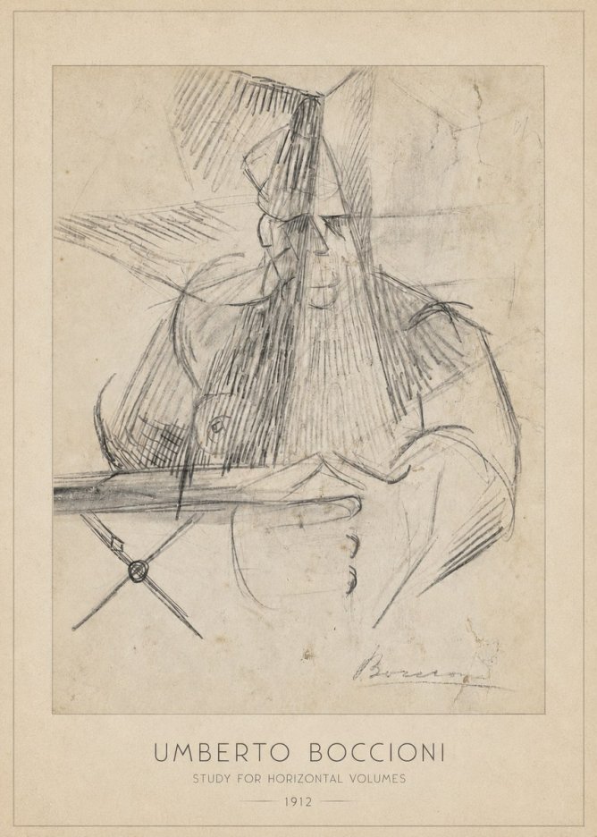 Umberto Boccioni Study for Horizontal Volumes No6 - Póster