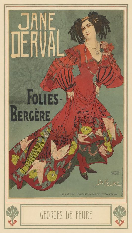 Georges de Feure Jane Derval - Folies-bergère III No3 - Póster