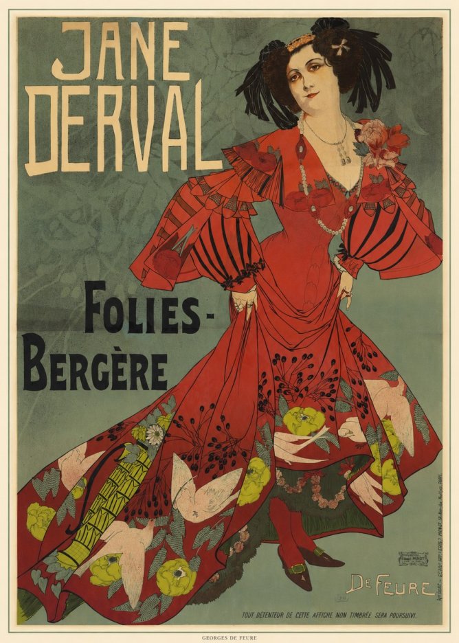 Georges de Feure Jane Derval - Folies-bergère III No5 - Póster