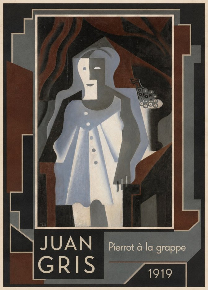 Juan Gris Pierrot À La Grappe No1 - Póster