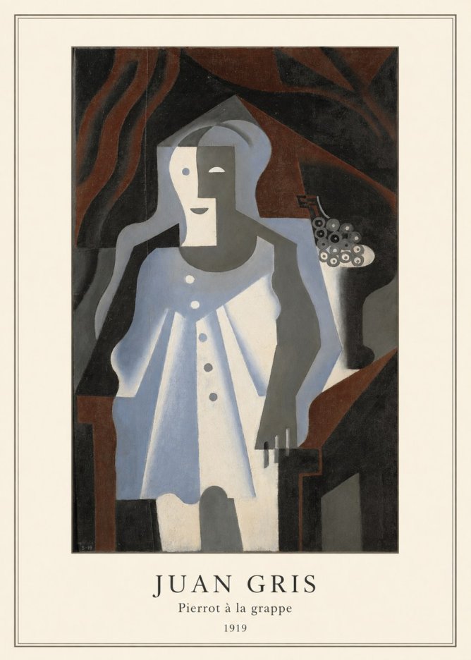 Juan Gris Pierrot À La Grappe No4 - Póster