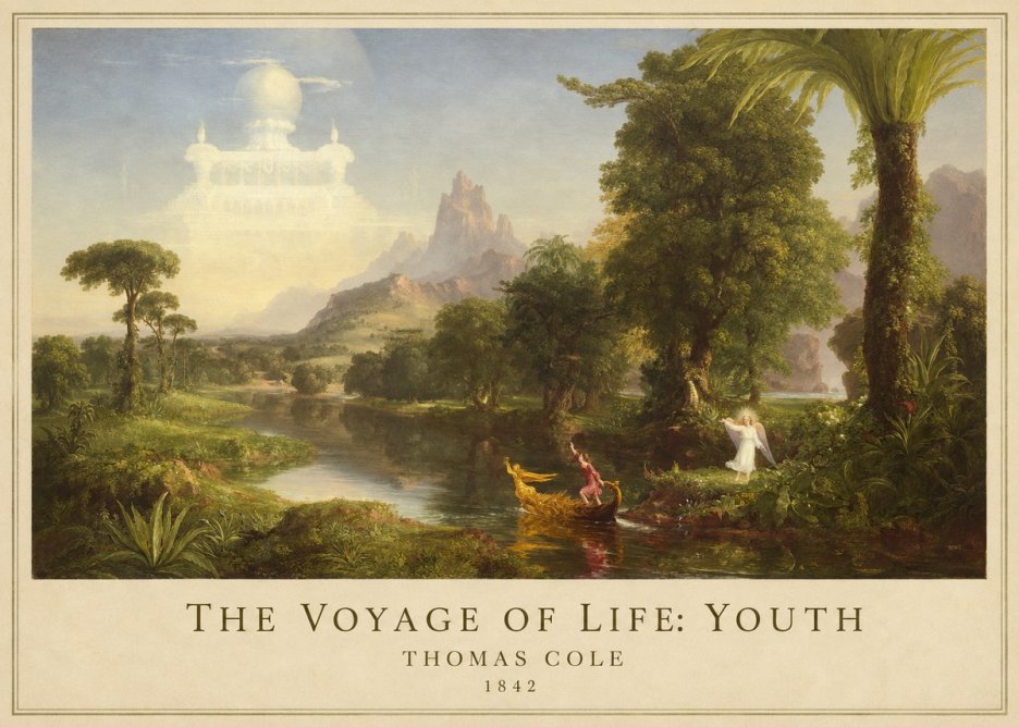 Thomas Cole The Voyage of Life: Youth V No1 - Póster