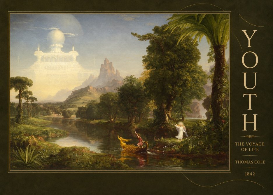 Thomas Cole The Voyage of Life: Youth V No5 - Póster