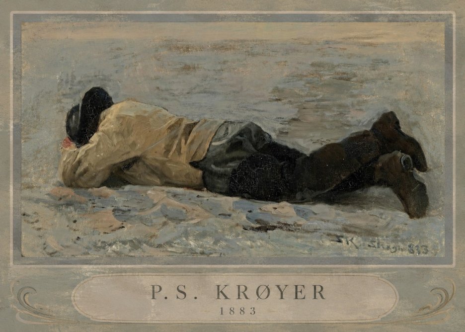 P.S. Krøyer Fisherman Lying on the Beach No4 - Póster
