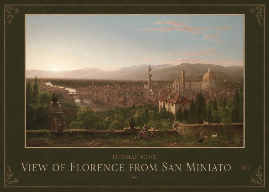 Thomas Cole View of Florence from San Miniato No3 - Póster