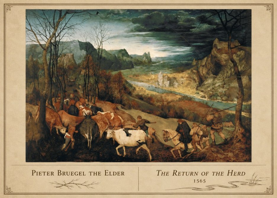 Pieter Bruegel The Return of the Herd No4 - Póster